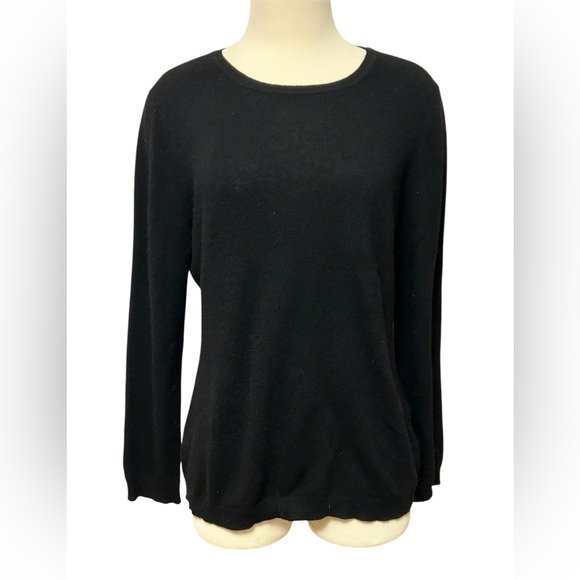 EUC! Charter Club Cashmere Long Sleeve Crew Neck Sweater Black XL - Picture 1 of 7